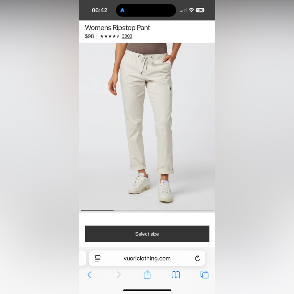Vuori Ripstock Pant - Women’s Medium LONG in Milkweed
